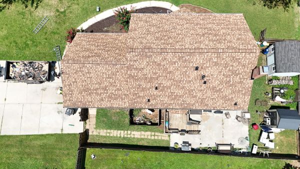 Aerial view of a new roof installation in Anderson SC